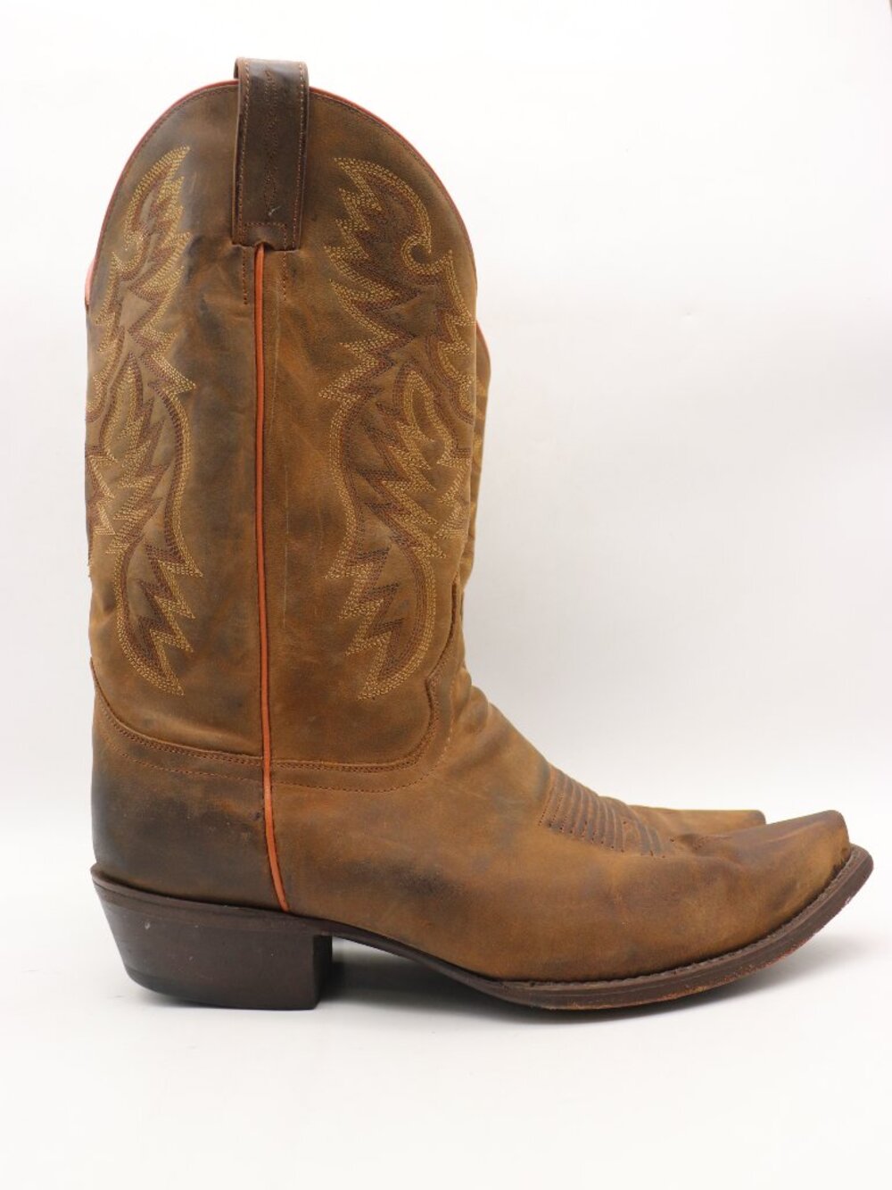 RED RANCH Men's Size 11.5 D Brown Leather Cowboy Western Boots Pull On